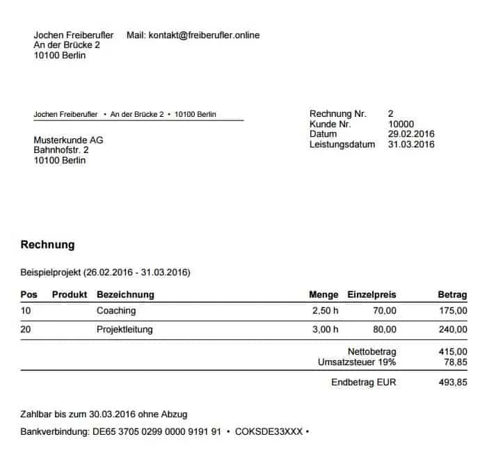 Collmex Rechnung drucken